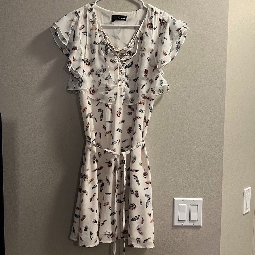 Multicolored feathered dress